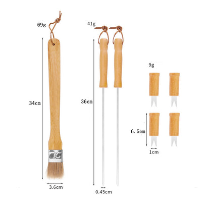 10-Piece Stainless Steel Braai Set with Handy Carry Bag