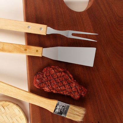 10-Piece Stainless Steel Braai Set with Handy Carry Bag
