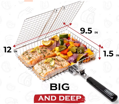Stainless Steel Folding Braai Basket